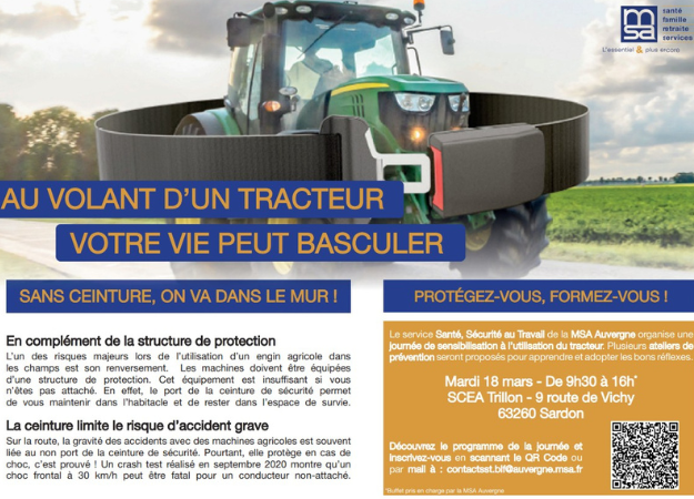 Actualité : Journée de sensibilisation à l'utilisation des tracteurs.