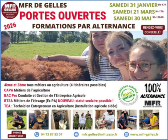 Photo de l'actualit� JOURNEES PORTES OUVERTES - MFR de Gelles 