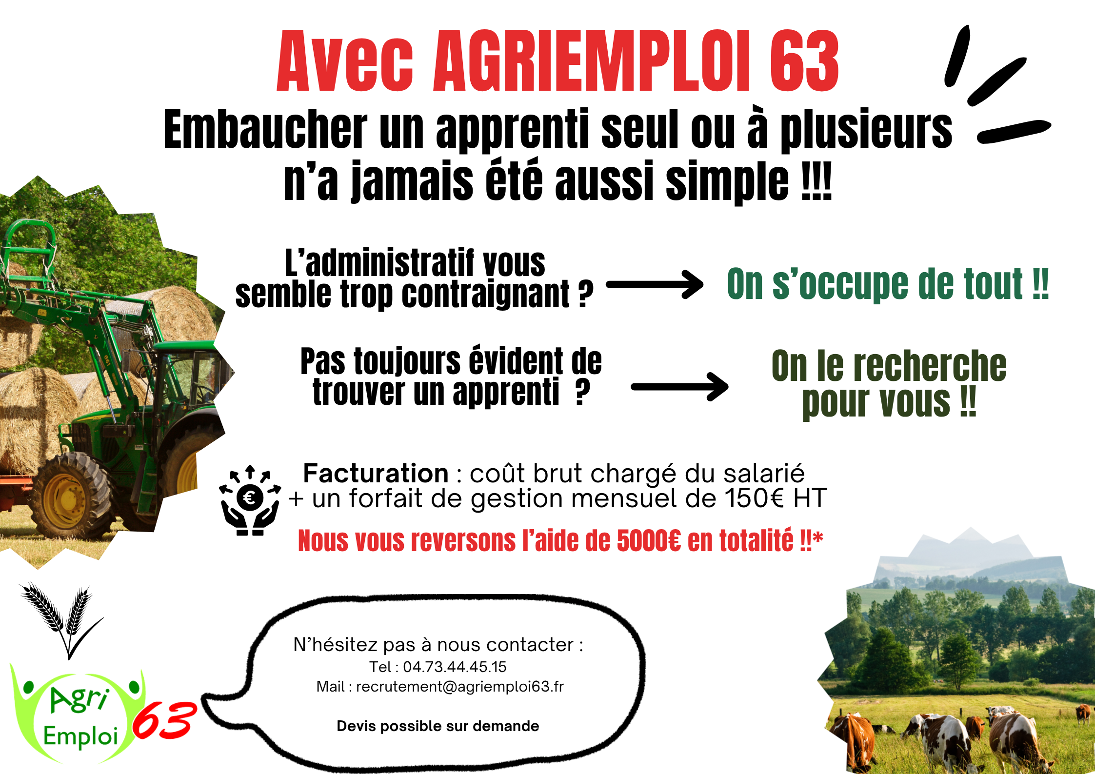 Actualit� : Agri Emploi 63 accompagne les agriculteurs dans l’embauche d’apprentis