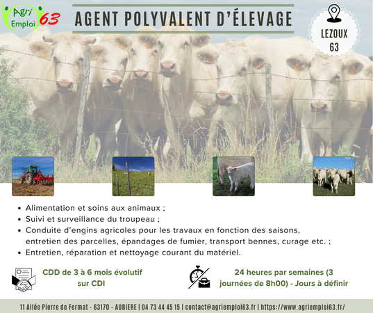 Photo de l'actualité Agent(e) polyvalent(e) d’élevage F/H
