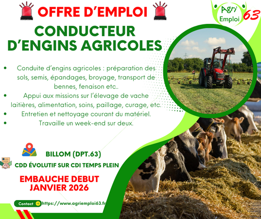 Photo de l'actualit� Conducteur d’engin agricole 