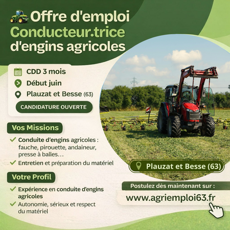 Photo de l'actualit� Conducteur d’engin agricole 